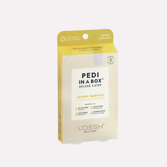 VOESH PEDI IN A BOX DELUXE 4 STEP - LEMON QUENCH - Purple Beauty Supplies