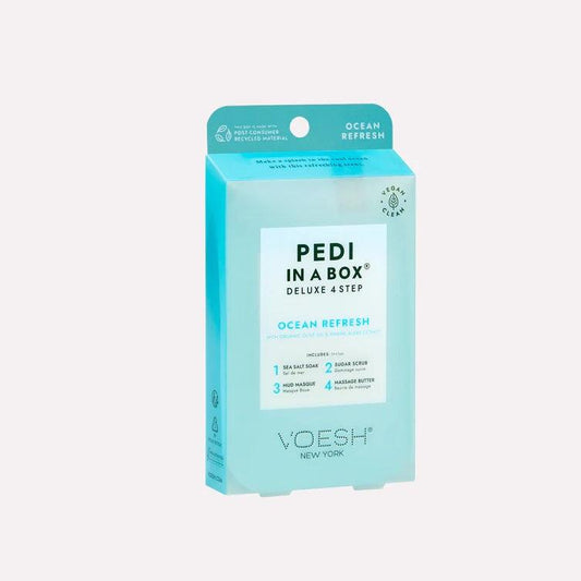 VOESH PEDI IN A BOX DELUXE 4 STEP - OCEAN REFRESH - Purple Beauty Supplies