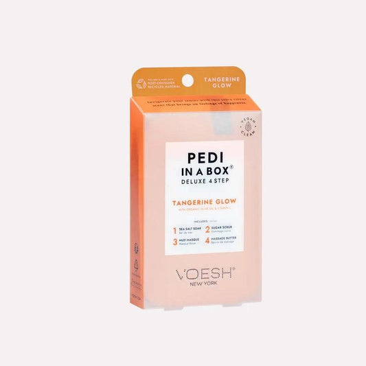 VOESH PEDI IN A BOX DELUXE 4 STEP - TANGERINE GLOW - Purple Beauty Supplies