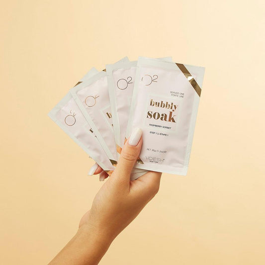 VOESH PEDI IN A BOX O2 FIZZ 5 STEP - RASPBERRY SORBET - Purple Beauty Supplies