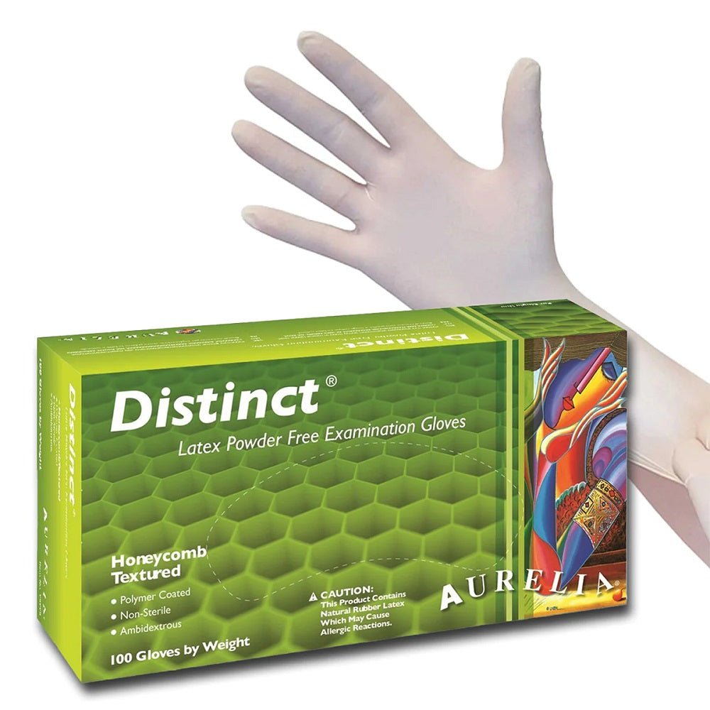 AURELIA DISTINCT LATEX GLOVES POWDER FREE M 100/BOX