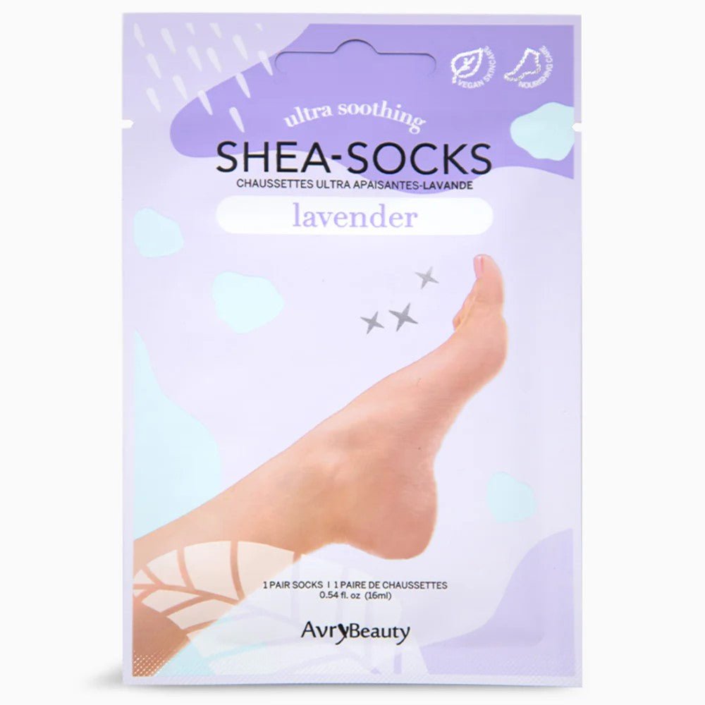 AVRY BEAUTY ULTRA SOOTHING SHEA SOCKS - LAVENDER - Purple Beauty Supplies