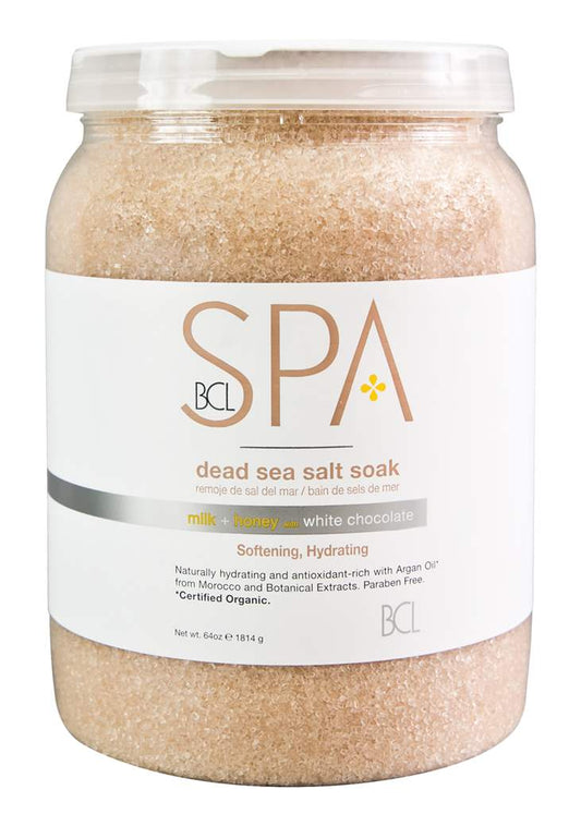 BCL SPA MILK + HONEY w/ WHITE CHOCOLATE DEAD SEA SALT SOAK 64 OZ/1892 ML - Purple Beauty Supplies