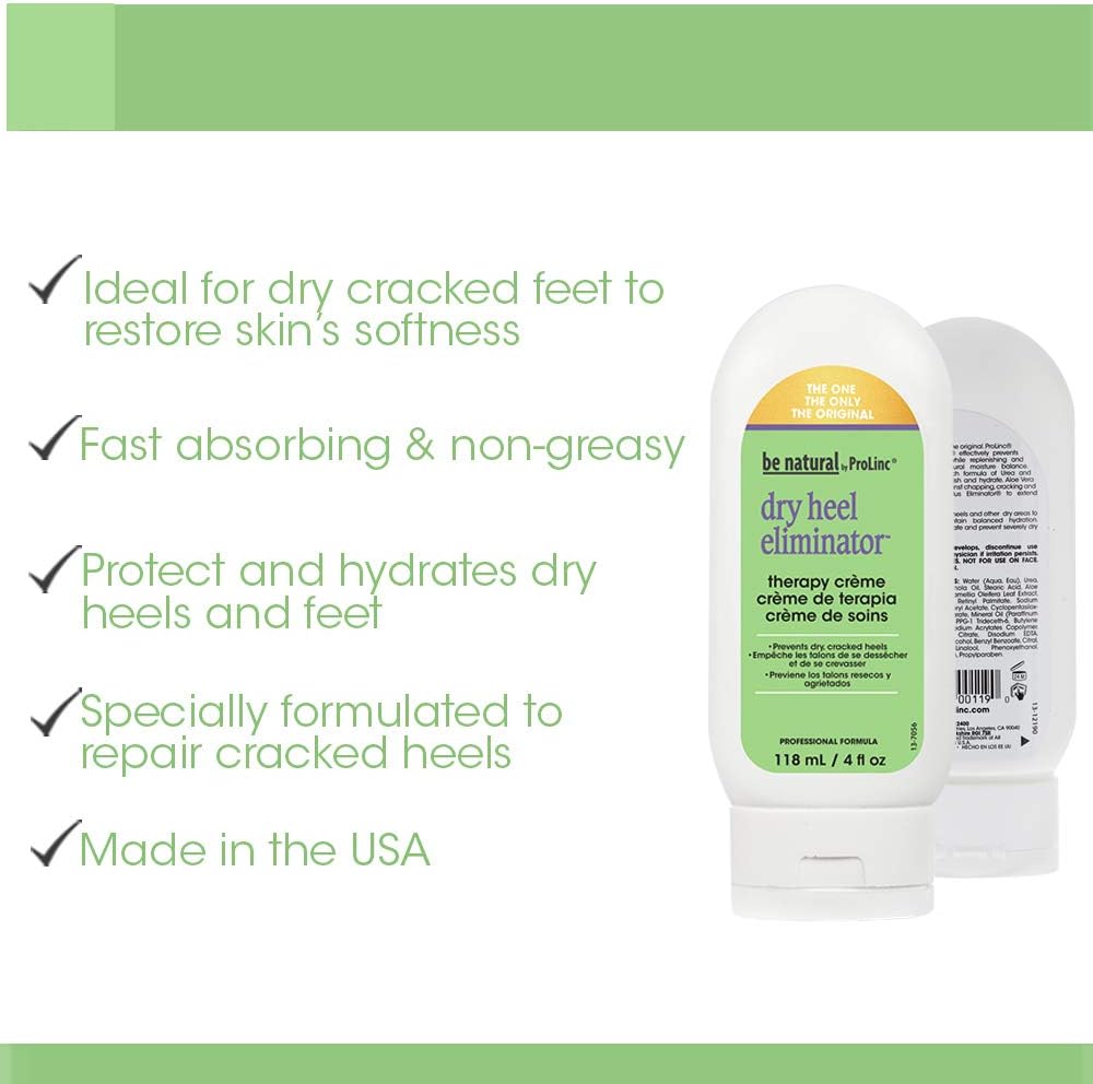 BE NATURAL DRY HEEL ELIMINATOR 4 OZ/120 ML - Purple Beauty Supplies