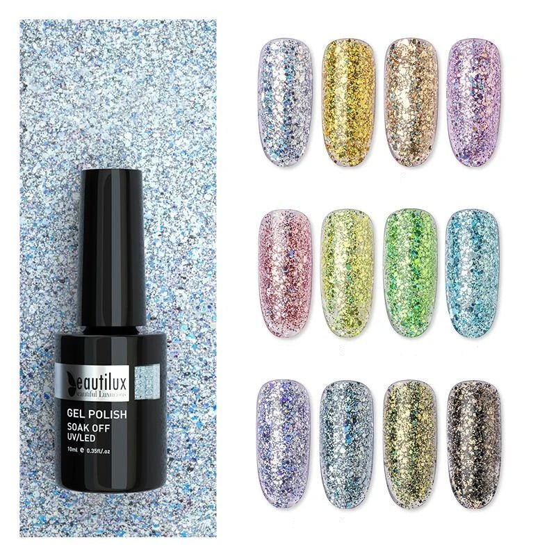 BEAUTILUX GEL POLISH DIAMOND RAINBOW 07 10ml - Purple Beauty Supplies