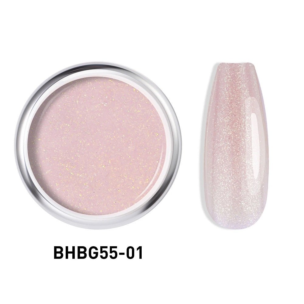 BEAUTILUX GLITTER CONSTRUCTION GEL 55 GM GOLD SHIMMER - Purple Beauty Supplies