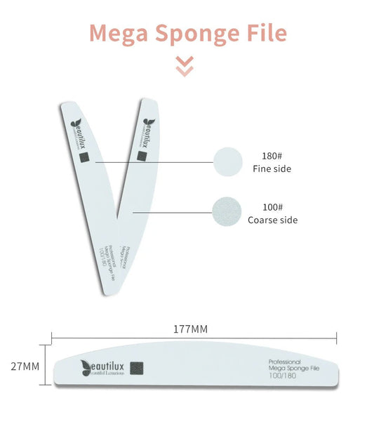 BEAUTILUX MEGA SPONGE FILE 180/100 - Purple Beauty Supplies