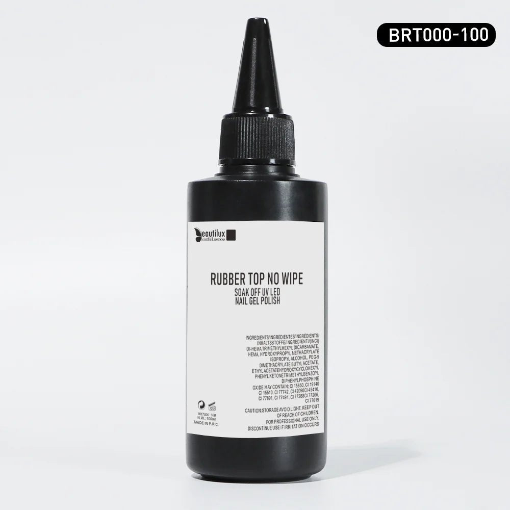 BEAUTILUX RUBBER NO WIPE TOP SALON REFILL 100 ML - Purple Beauty Supplies