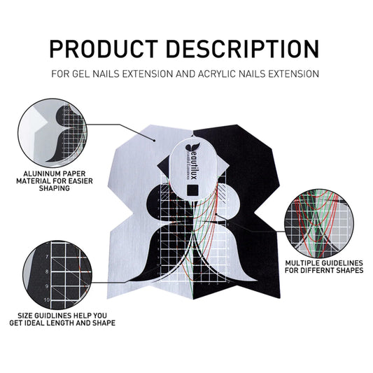 BEAUTILUX SALON NAIL FORMS 300 CT - Purple Beauty Supplies