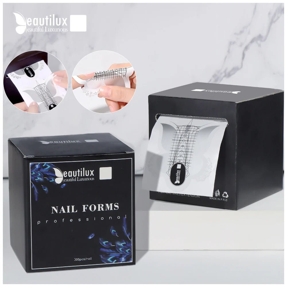 BEAUTILUX SALON NAIL FORMS 300 CT - Purple Beauty Supplies