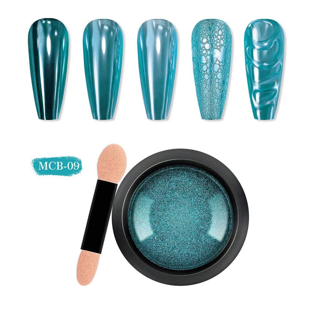 CHROME POWDER #9 AQUA BLUEISH - Purple Beauty Supplies