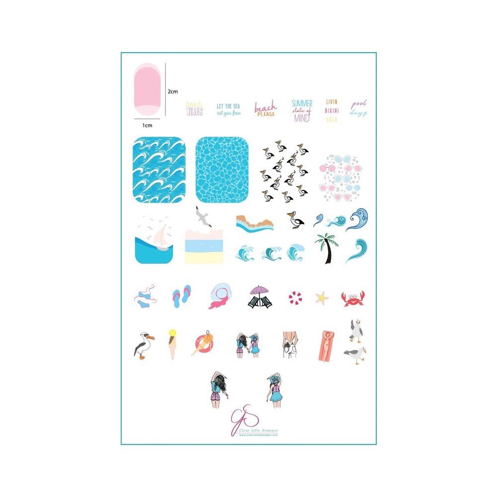 CLEAR JELLY LARGE PLATE BEACH DAY! - Purple Beauty Supplies