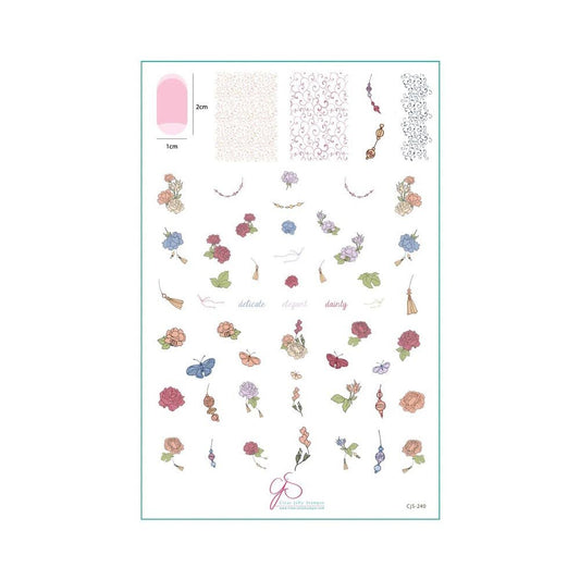 CLEAR JELLY LARGE PLATE FLORAL TASSLE 14.5 X 9.5 CM - Purple Beauty Supplies