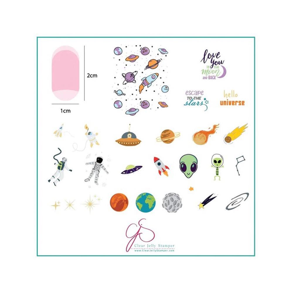 CLEAR JELLY PLATE HELLO UNIVERSE - Purple Beauty Supplies