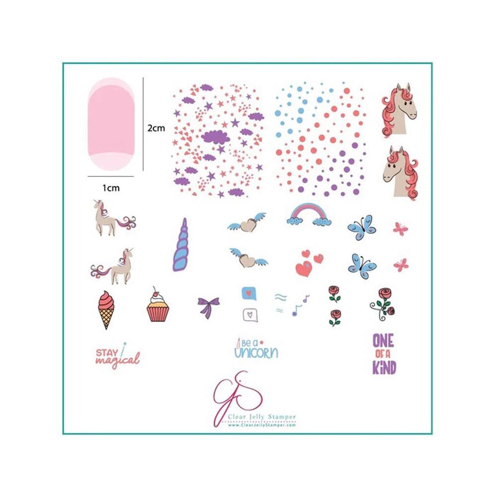 CLEAR JELLY PLATE LIL UNICORN - Purple Beauty Supplies