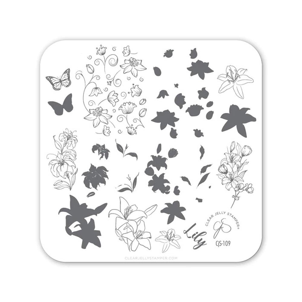 CLEAR JELLY PLATE LOVELY LILLIES - Purple Beauty Supplies