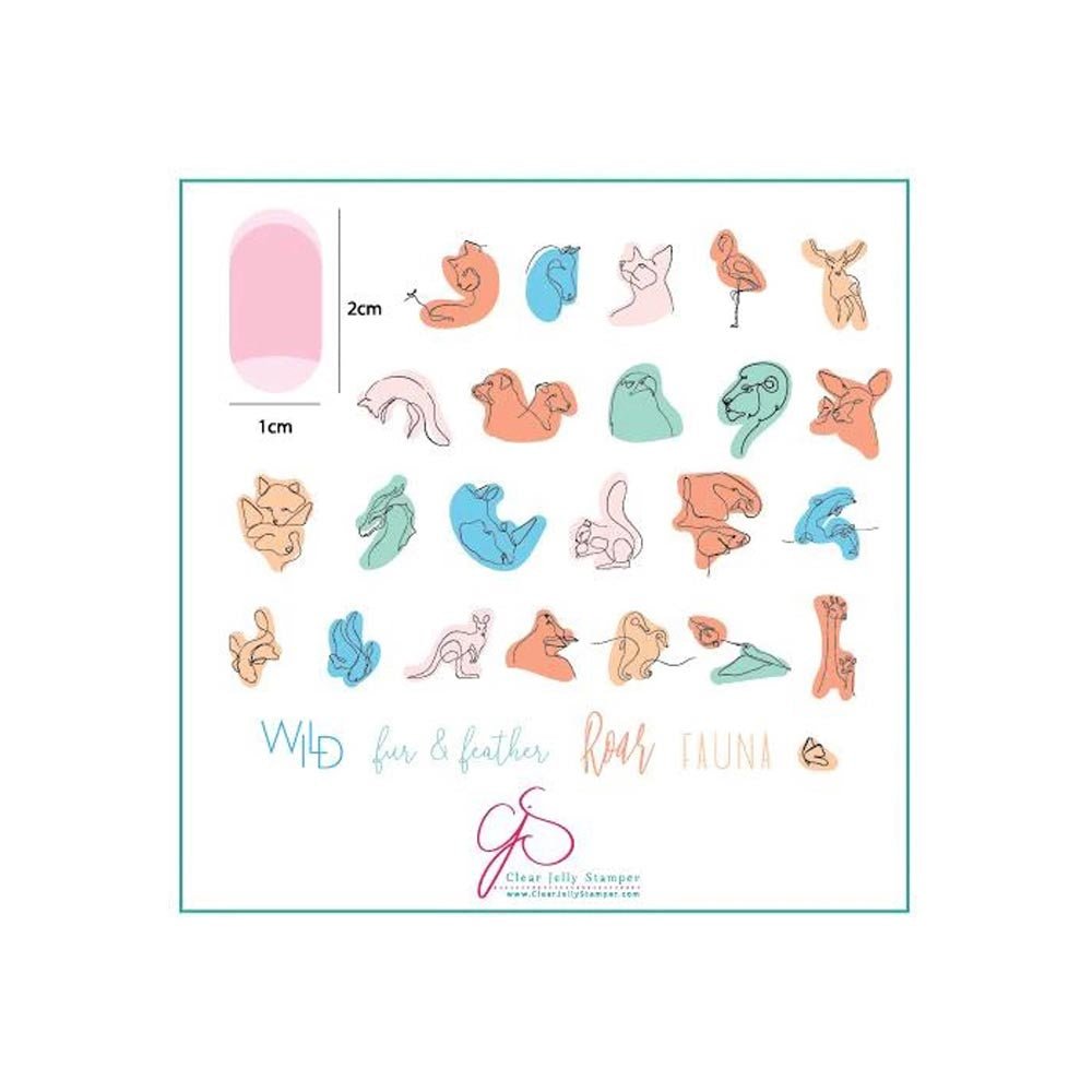 CLEAR JELLY PLATE MOD LIFE - WILDLIFE 8 X 8 CM - Purple Beauty Supplies