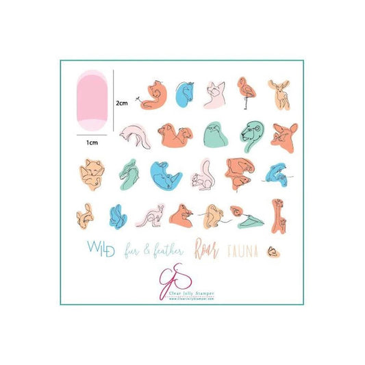 CLEAR JELLY PLATE MOD LIFE - WILDLIFE 8 X 8 CM - Purple Beauty Supplies