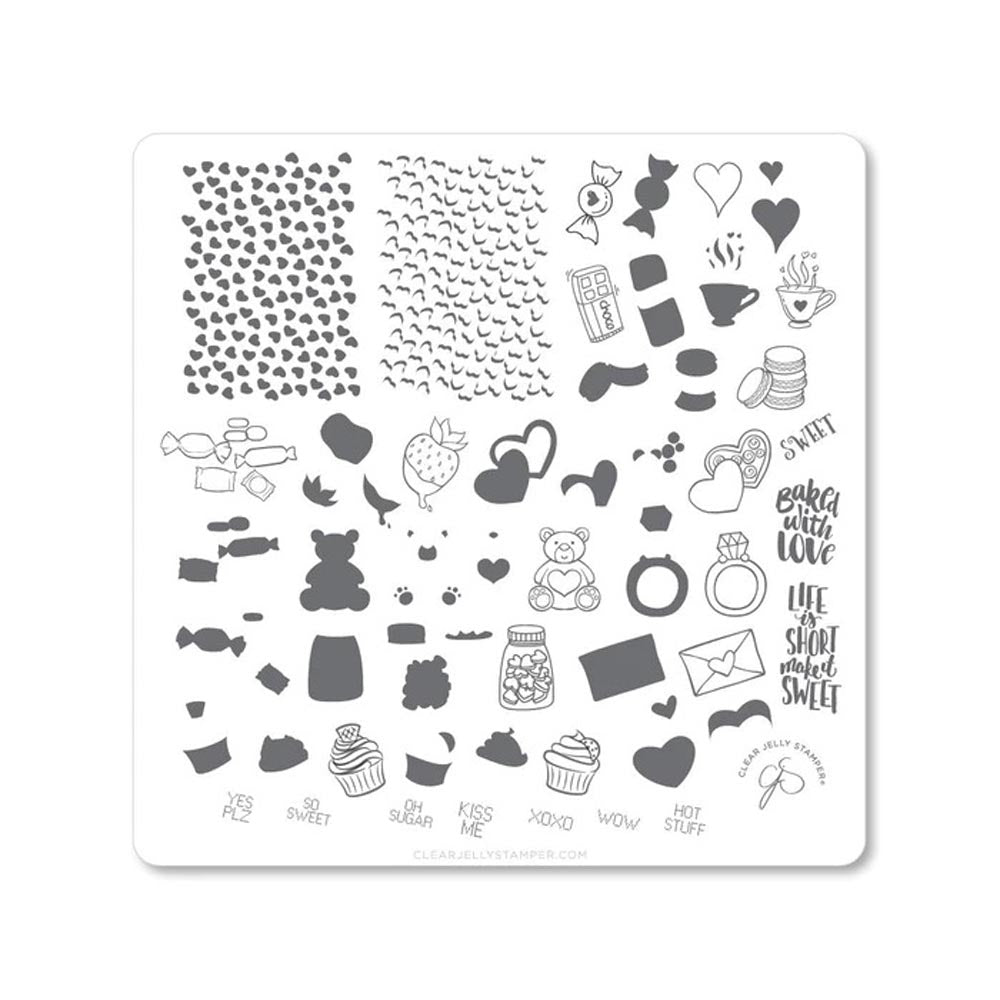 CLEAR JELLY PLATE SWEETS & TREATS 8 X 8 CM - Purple Beauty Supplies