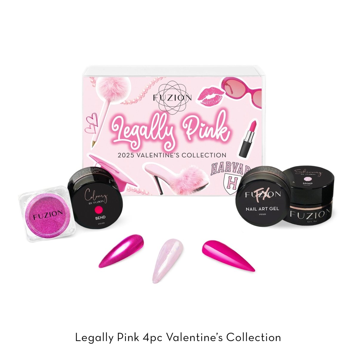 FUZION LEGALLY PINK VALENTINE'S 2025 COLLECTION 4 PC - Purple Beauty Supplies