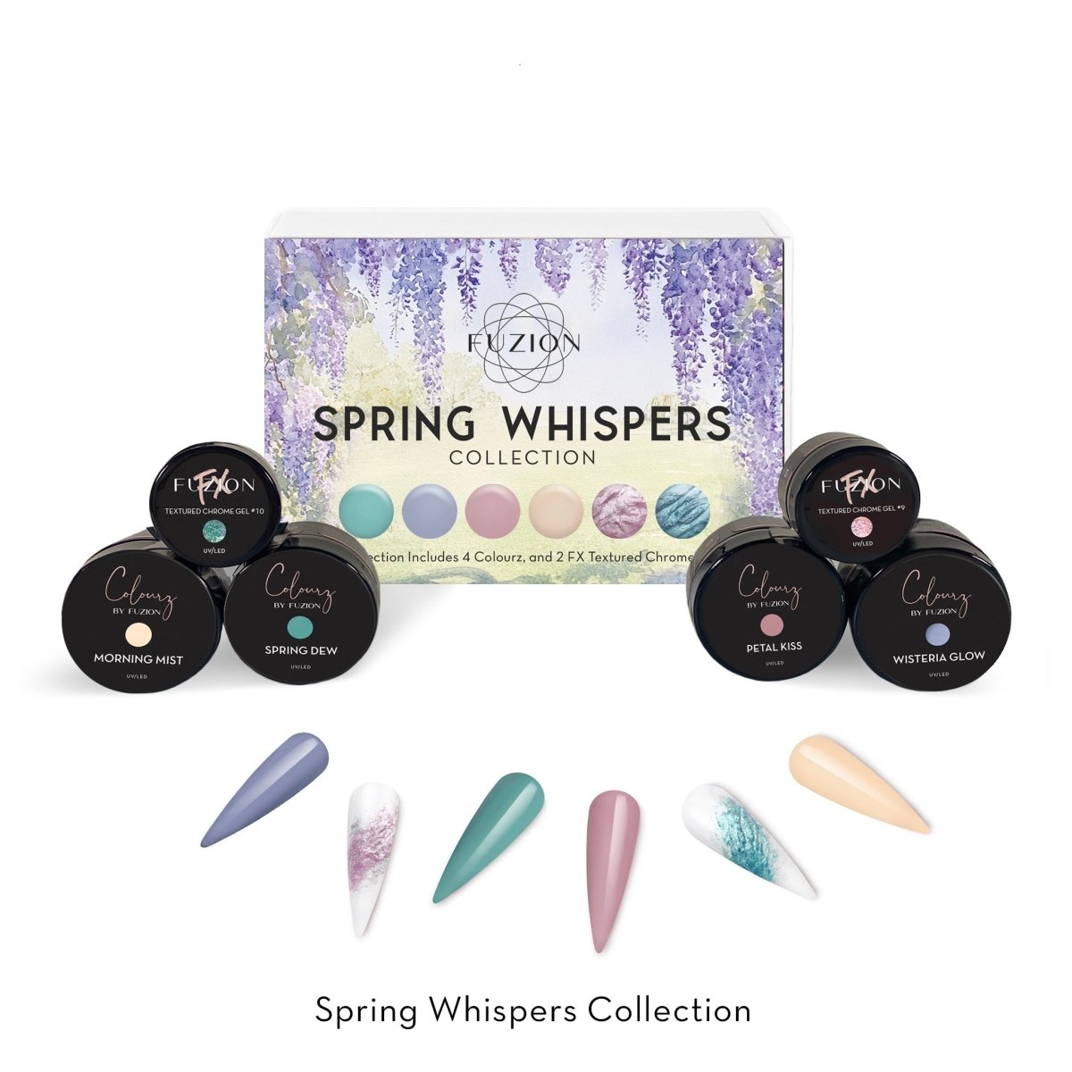 FUZIONSPRING WHISPERS 2025 COLLECTION UV/LED 6 PK - Purple Beauty Supplies