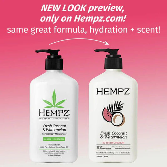 HEMPZ MOISTURIZER FRESH COCONUT & WATERMELON 17 OZ/500 ML - Purple Beauty Supplies