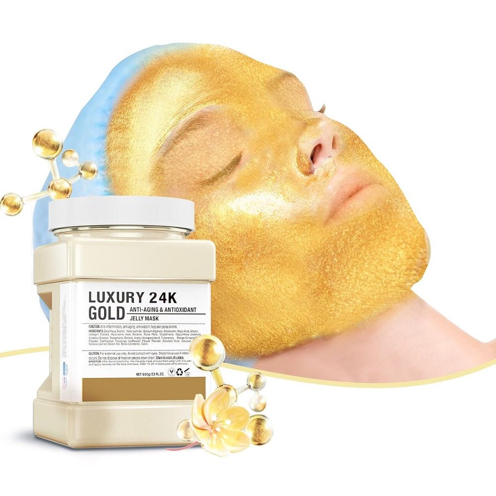 HYDROJELLY MASK LUXURY 24KT GOLD - 650 GM / 23 OZ. - Purple Beauty Supplies