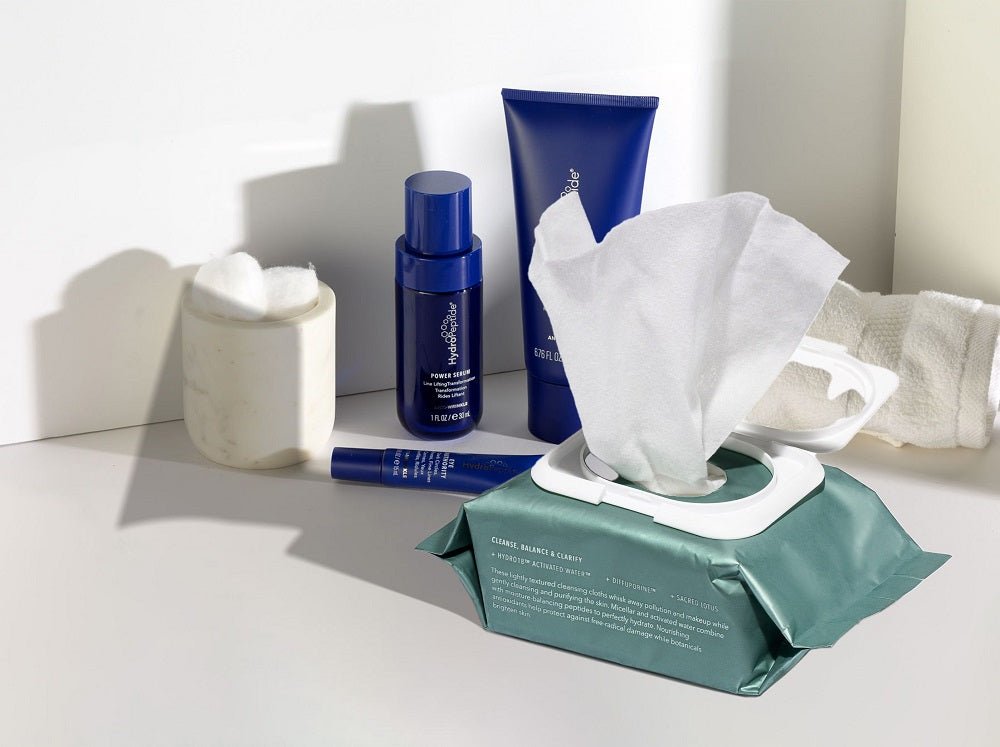 HYDROPEPTIDE HYDROACTIVE CLEANSE WIPES 30 CT - Purple Beauty Supplies