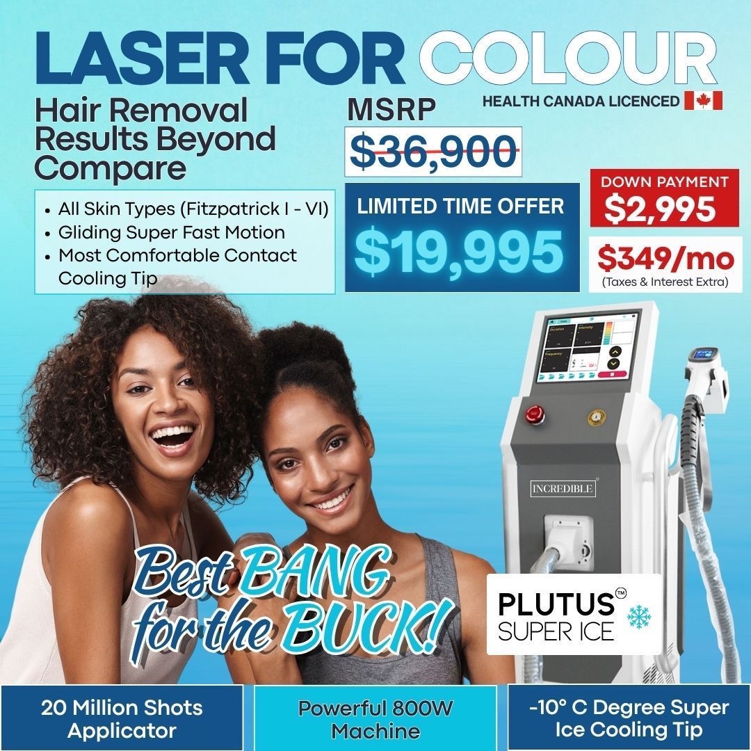 INCREDIBLE DEVICES | PLUTUS (TM) SUPER ICE LASER HAIR REMOVAL MACHINE - Purple Beauty Supplies