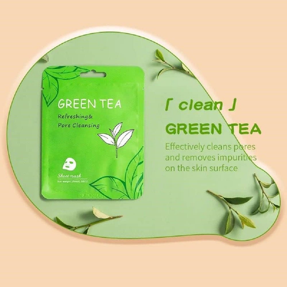 KIMSLY REFRESHING & PORE CLEANSING GREEN TEA SHEET MASK - Purple Beauty Supplies