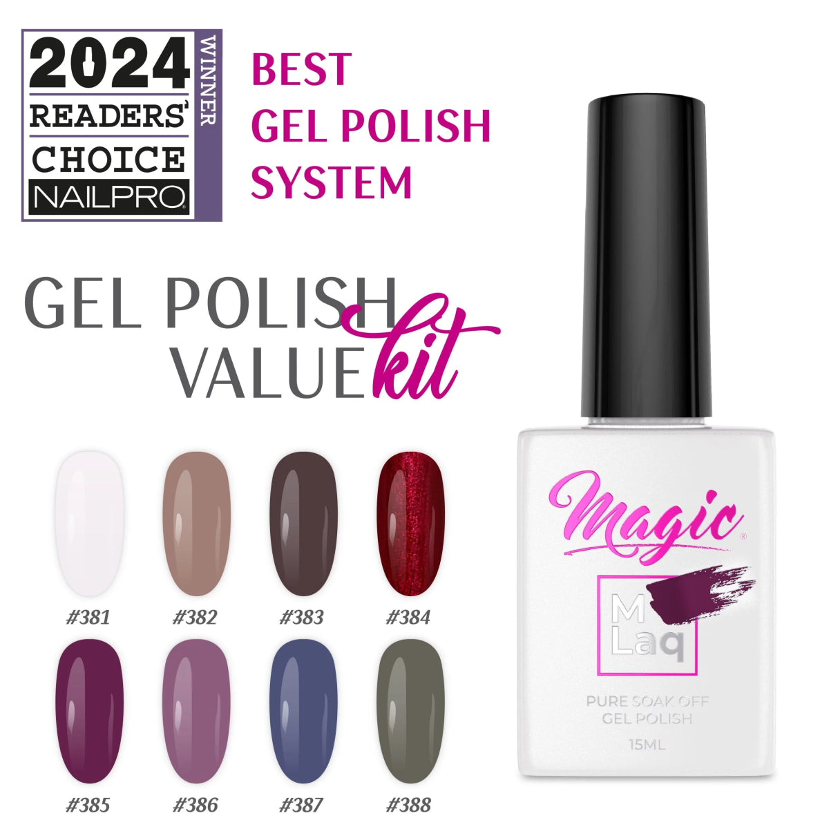 MAGIC GEL MLaq CASHMERE CRUSH COLLECTION GEL POLISH VALUE KIT (VALUE $ 138.00) - Purple Beauty Supplies