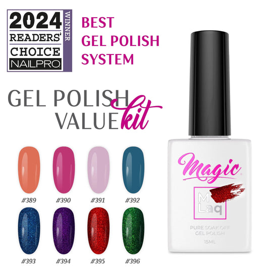 MAGIC GEL MLaq ROYAL FROST COLLECTION GEL POLISH VALUE KIT (VALUE $ 138.00) - Purple Beauty Supplies