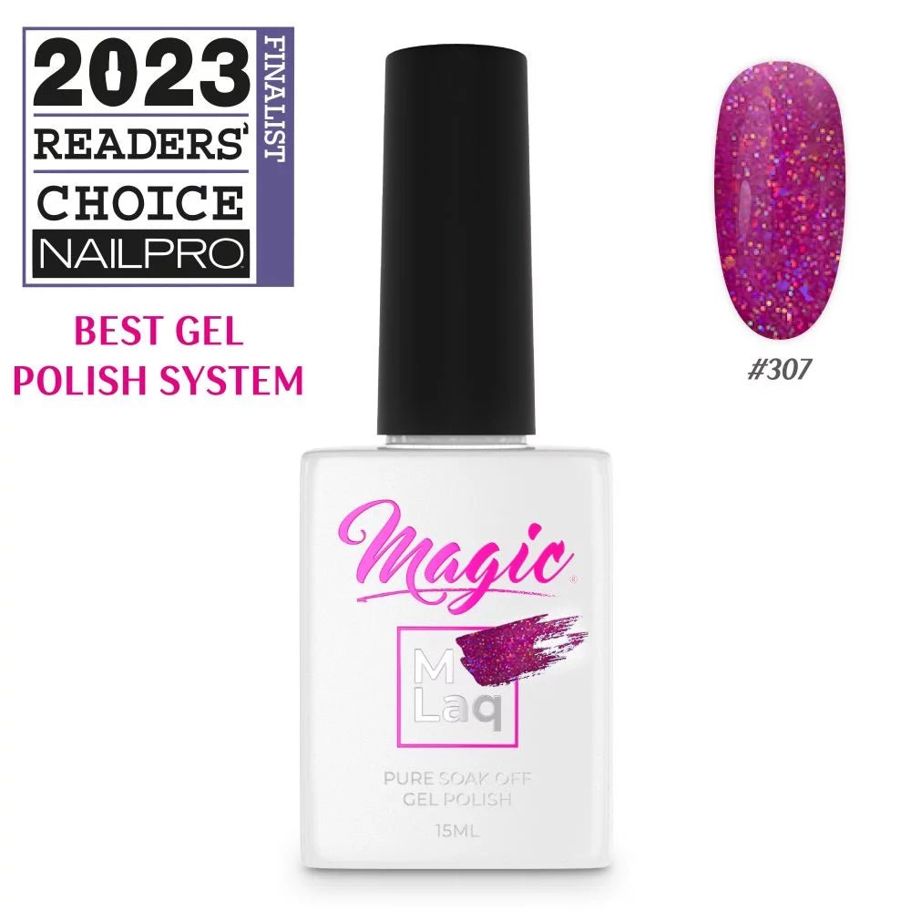 MAGIC GEL MLaq SPARKLY MAGENTA #307 - Purple Beauty Supplies
