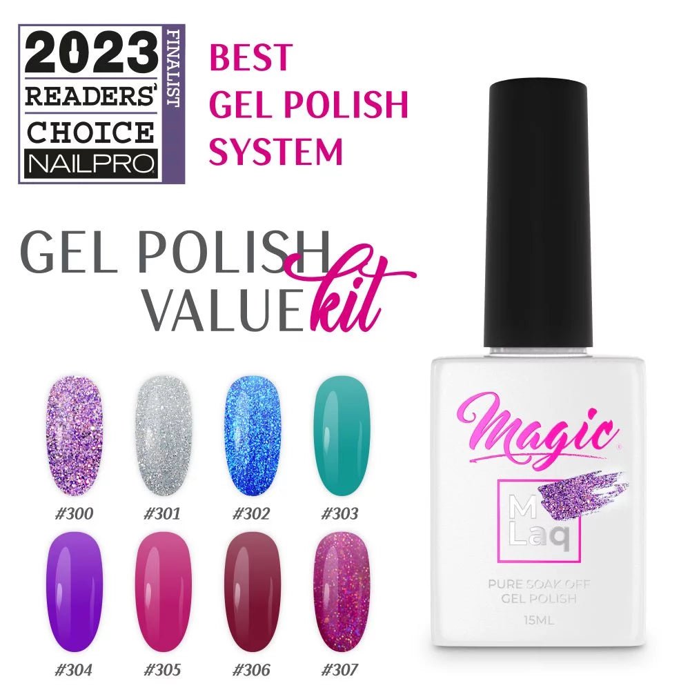 MAGIC GEL MLaq SPARKLY MAGENTA #307 - Purple Beauty Supplies