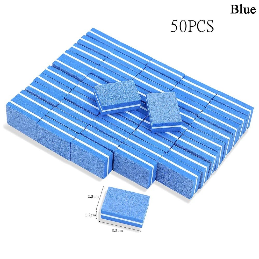 MINI BLUE BUFFERS 100/180 50 PC - Purple Beauty Supplies