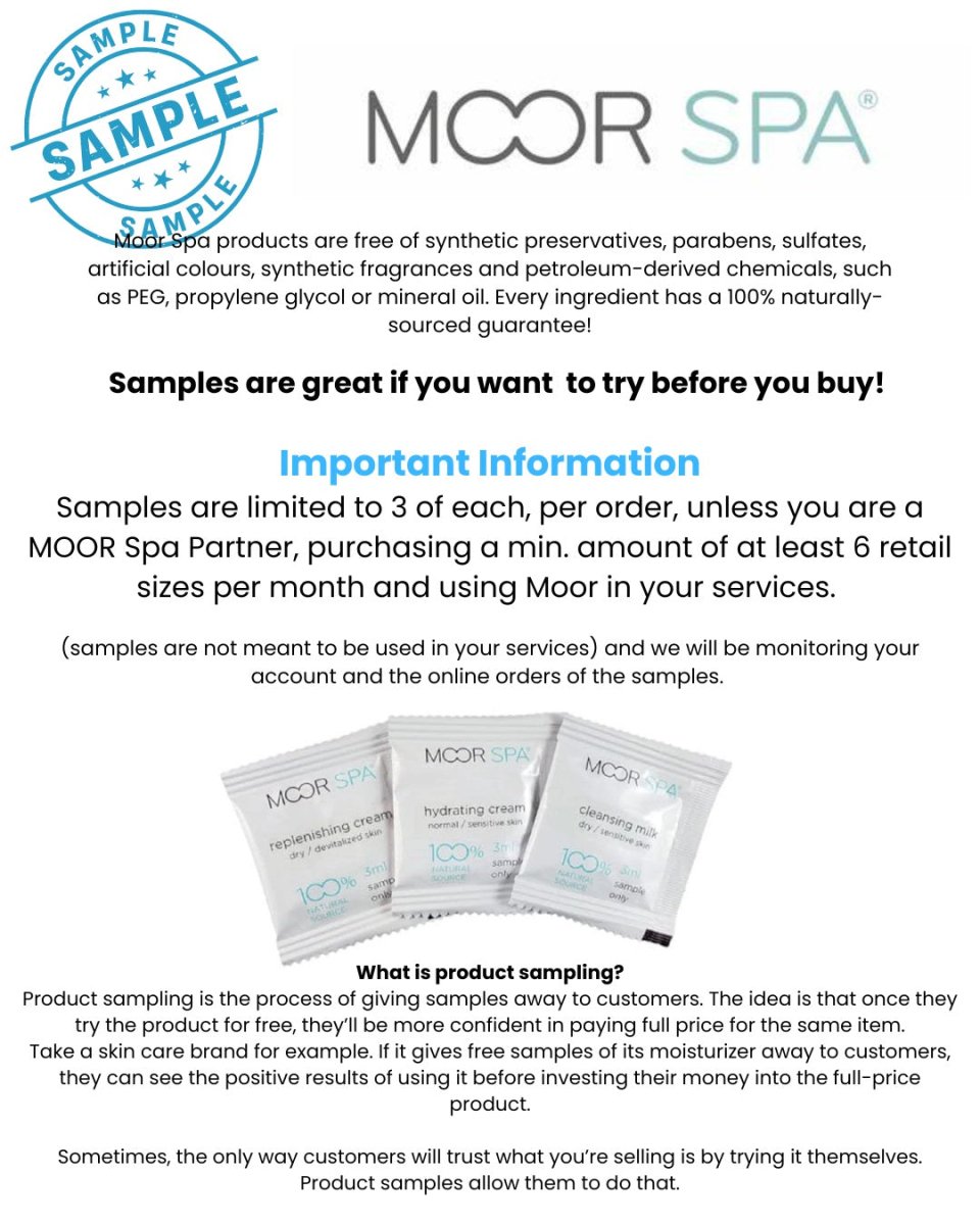 MOOR SPA MASSAGE OIL SAMPLE - Purple Beauty Supplies