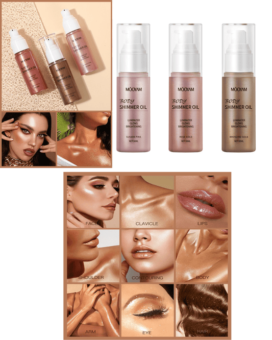 MOOYAM BODY SHIMMER OIL | PINK 50ML - Purple Beauty Supplies