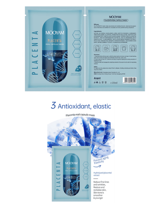 MOOYAM CAPSULE SHEET MASK | PLACENTA - Purple Beauty Supplies