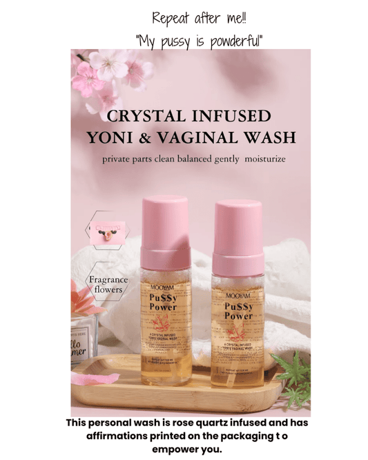 MOOYAM PU$$Y POWER | CRYSTAL INFUSED YONI & VAGINAL WASH 150ML - Purple Beauty Supplies