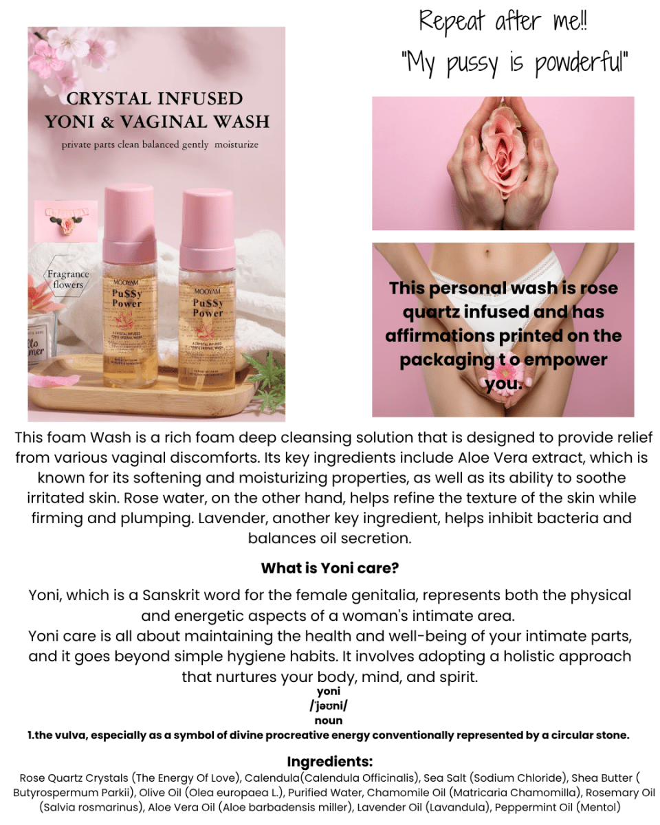MOOYAM PU$$Y POWER | CRYSTAL INFUSED YONI & VAGINAL WASH 150ML - Purple Beauty Supplies