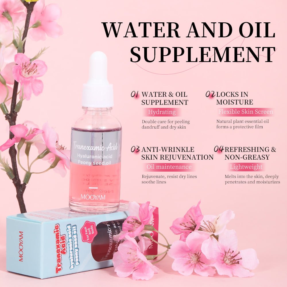MOOYAM TRANEXAMIC ACID | HYALURONIC ACID & PEONY SEED OIL 30ML - Purple Beauty Supplies
