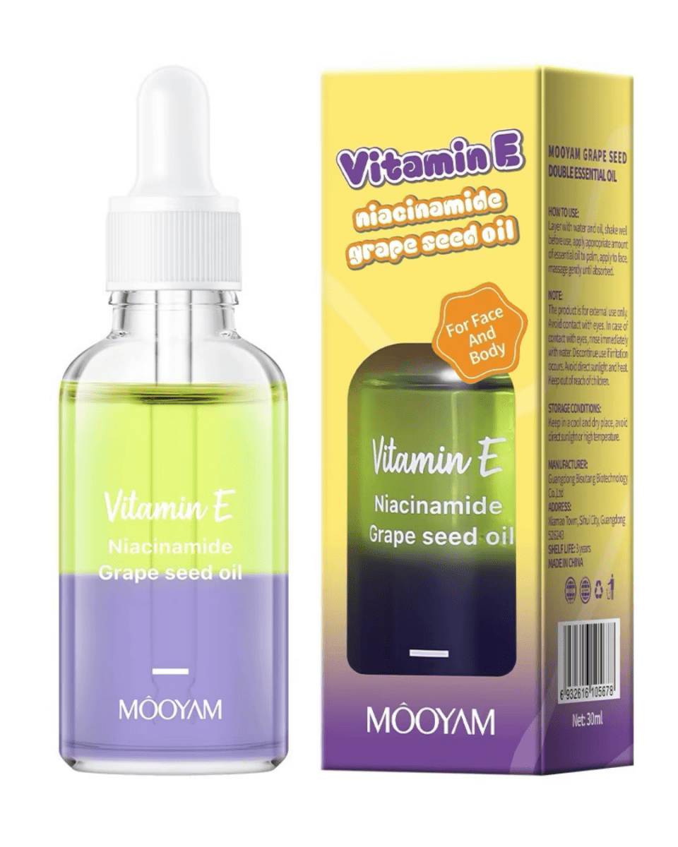 MOOYAM VITAMIN E | NIACINAMIDE | GRAPE SEED OIL 30ML - Purple Beauty Supplies