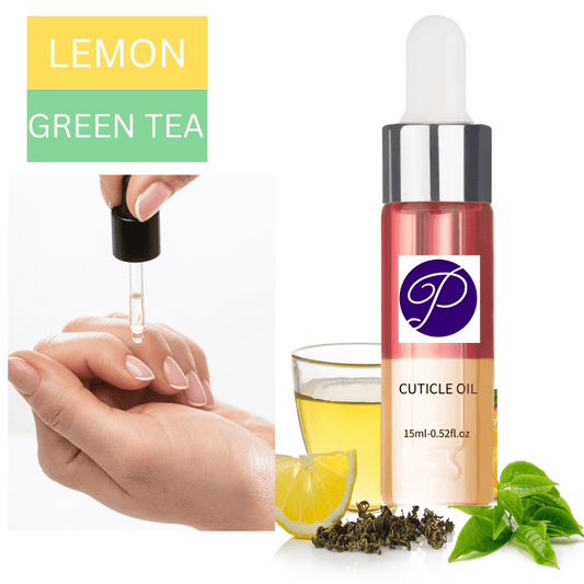P CUTICLE OIL TWO LAYER | LEMON + GREEN TEA 15ML - Purple Beauty Supplies