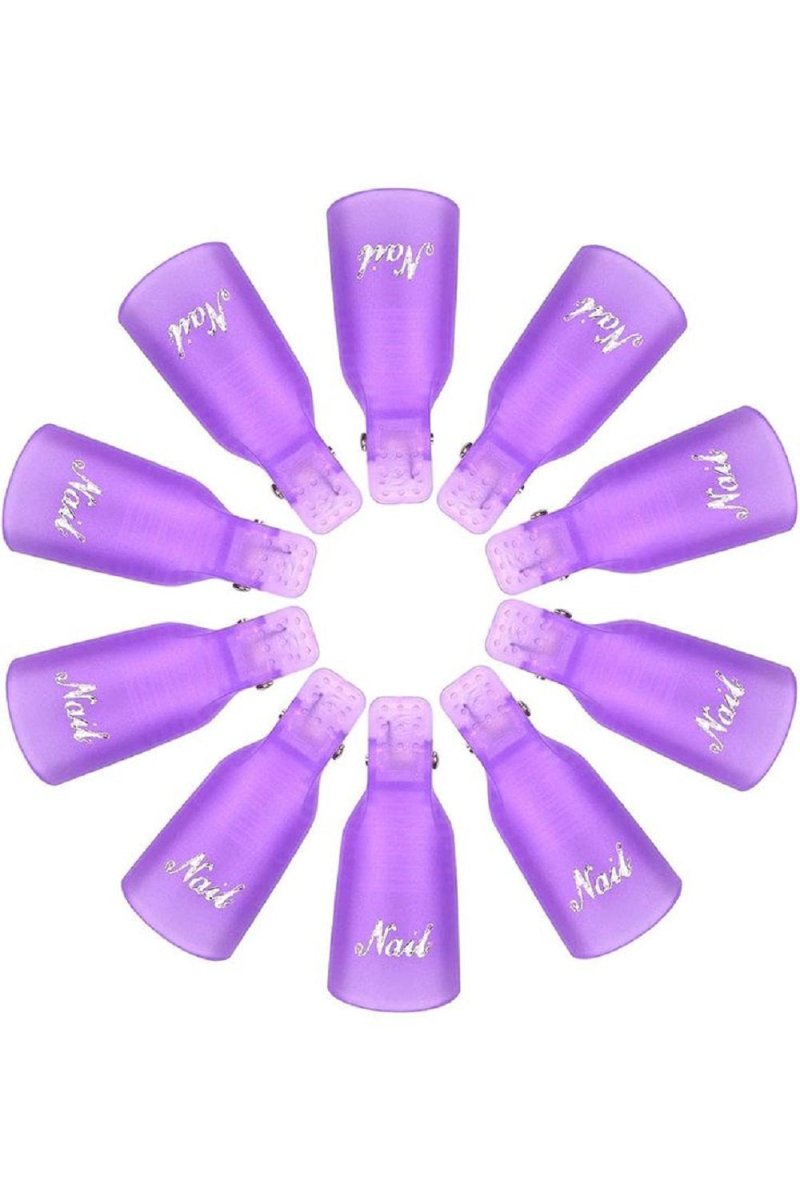 *PURPLE NAIL SOAK OFF CLIPS 10 PK - Purple Beauty Supplies