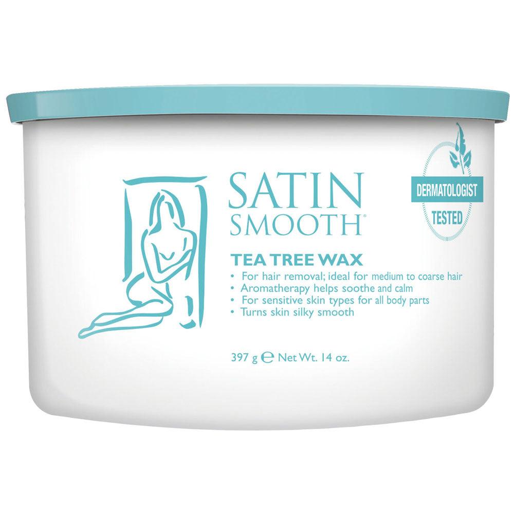 SATIN SMOOTH WAX TEA TREE W/ EUCALYPTUS 14 OZ/397 G