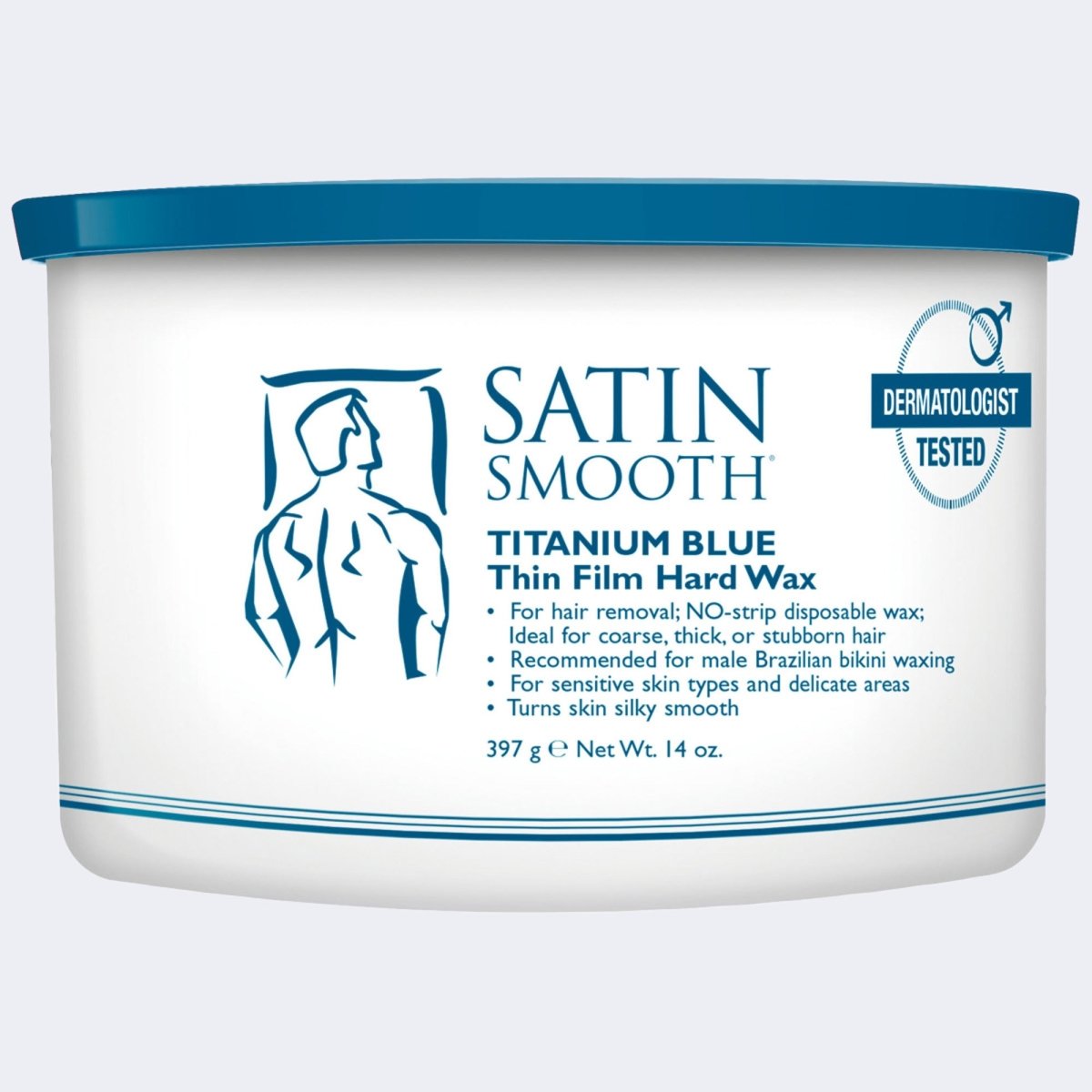 SATIN SMOOTH WAX TITANIUM BLUE 14 OZ/397 G