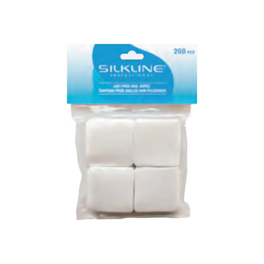 SILKLINE (CLEAR PACKAGING) 2" x 2" LINT FREE NAIL WIPES 200 CT - Purple Beauty Supplies