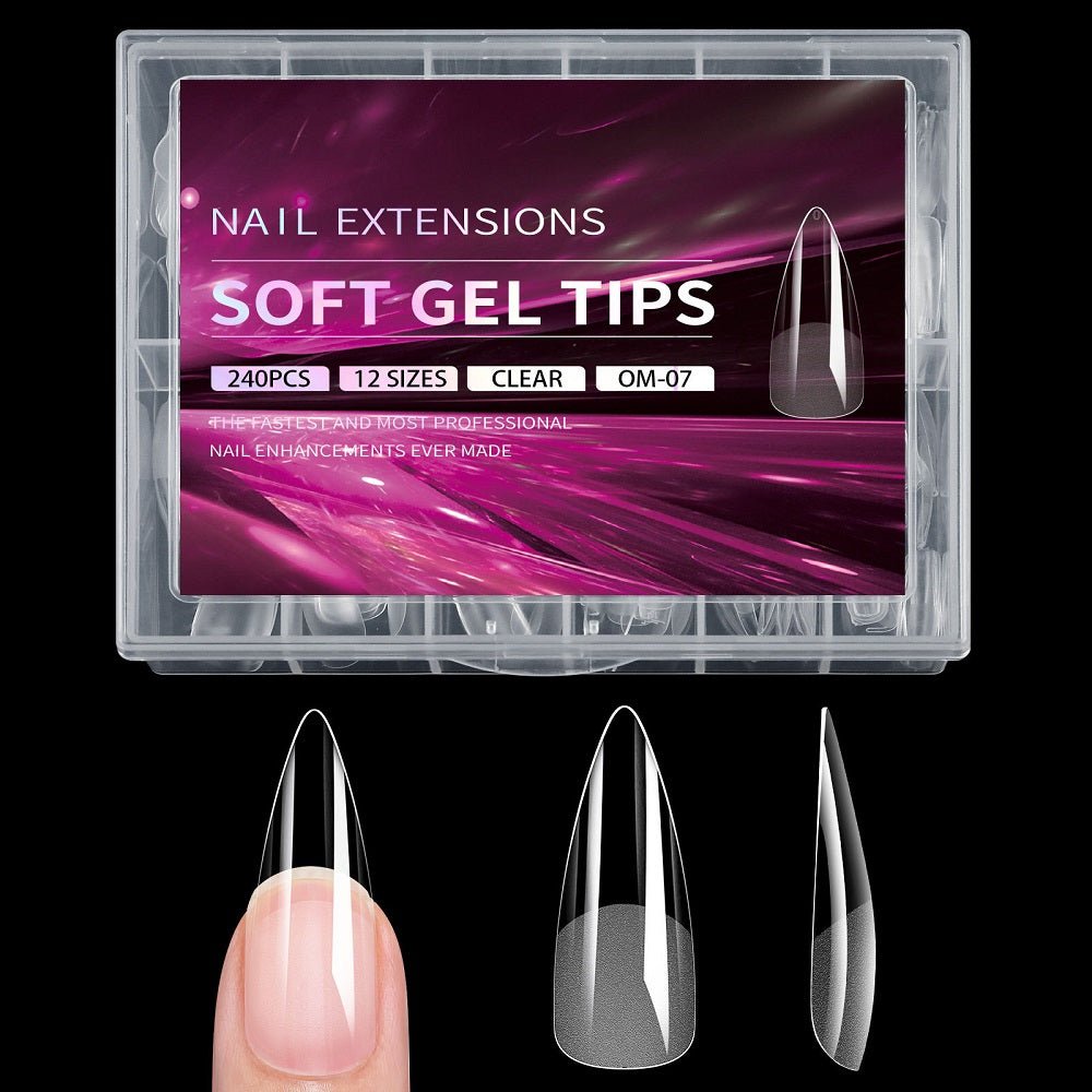 SOFT GEL TIPS 240 PCS | MEDIUM STILETTO - Purple Beauty Supplies