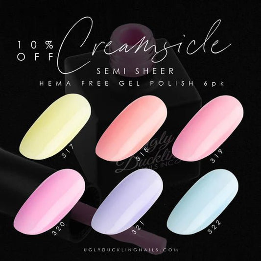 UGLY DUCKLING GEL POLISH CREAMSICLE COLLECTION 6 PK - Purple Beauty Supplies