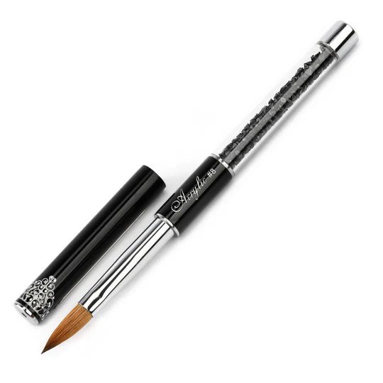 UGLY DUCKLING PREMIUM KOLINSKY ACRYLIC BRUSH 8 OVAL - BLACK - Purple Beauty Supplies
